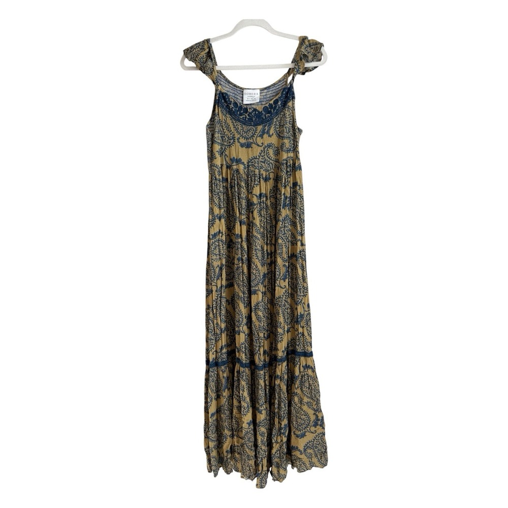 Bohera Esalinda Paisley Golden Sandstone Maxi Dress Women's L‎ Bohemian Beach